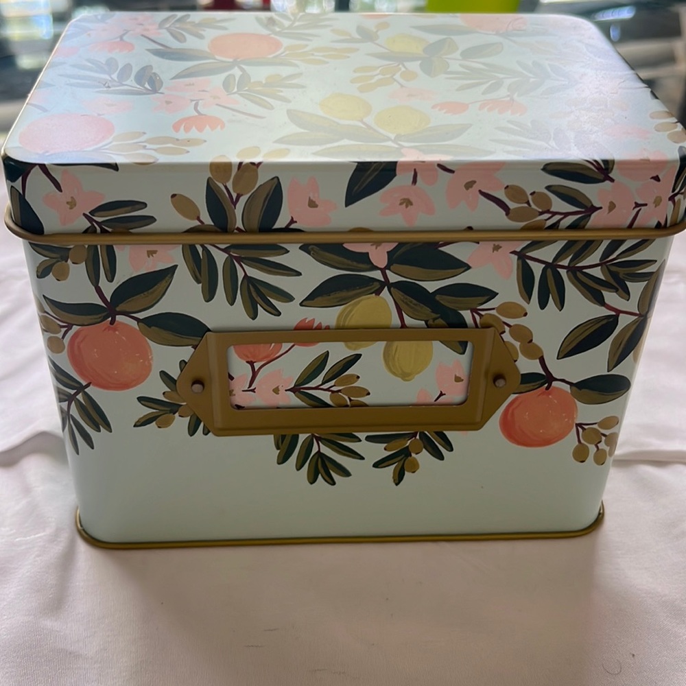 Rifle Paper Co Recipe Tin- Florida Orange Grove Print